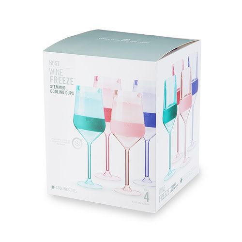 Stemmed Wine FREEZE™ in Tinted Multicolor, Set of 4