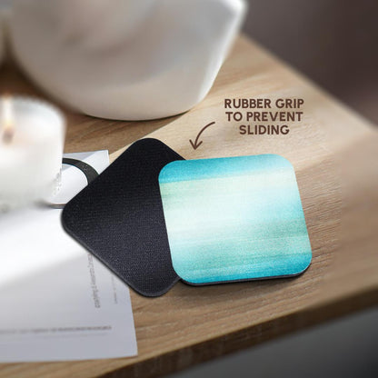 3dRose PS Beach - Abstract Aqua Sea beach theme art - Coasters (cst_152091)