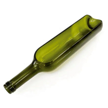 Load image into Gallery viewer, Green Horizontal Side Cut Wine Bottle, Serving Bowl, Wine Bottle Planter
