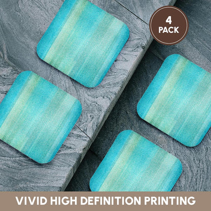 3dRose PS Beach - Abstract Aqua Sea beach theme art - Coasters (cst_152091)