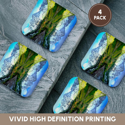 3dRose Danita Delimont - Mountains - USA, Colorado. Rocky Mountains, Maroon Bells reflect in Maroon Lake. - Coasters (cst_207843)