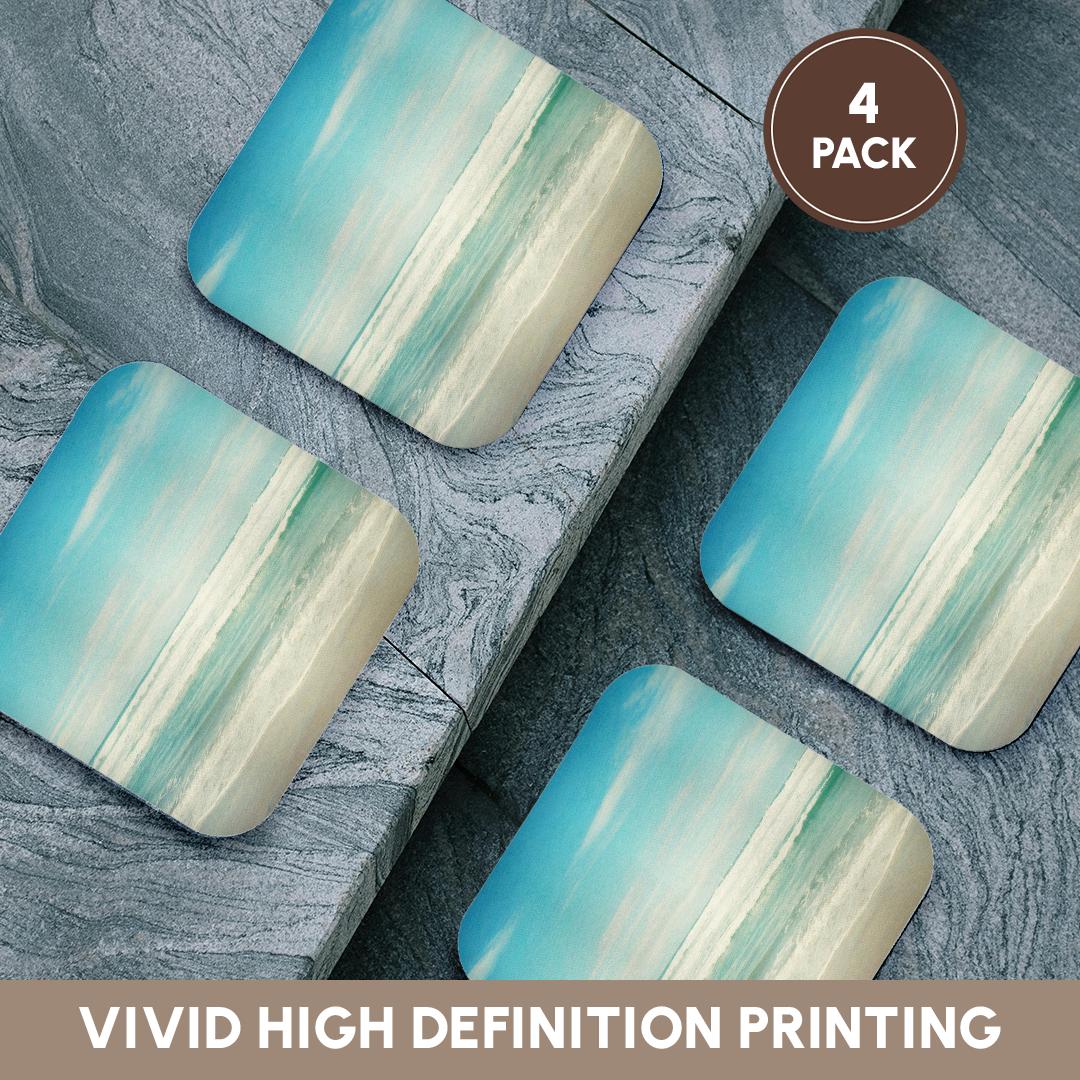 3dRose PS Beach - Gentle Ocean Waves beach theme art - Coasters (cst_164479)