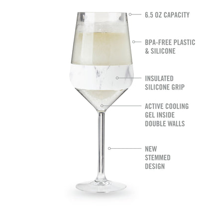 Stemmed Wine FREEZE™ in Marble, Set of 2
