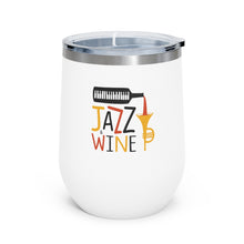 Cargar imagen en el visor de la galería, Jazz &amp; Wine 12oz Insulated Wine Tumbler Mug Printify White 12oz 

