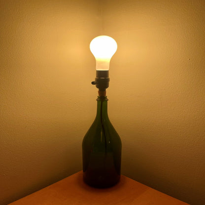 Green Wine Bottle Table Lamp - Wine Not Upcycle