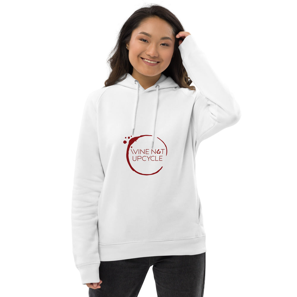 White Organic Cotton Unisex Pullover Hoodie - Wine Not Upcycle