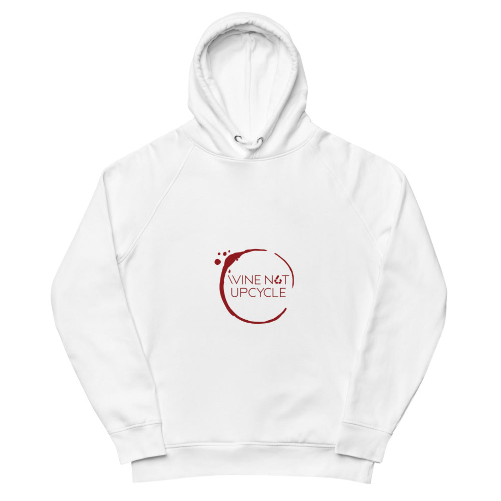 White Organic Cotton Unisex Pullover Hoodie - Wine Not Upcycle