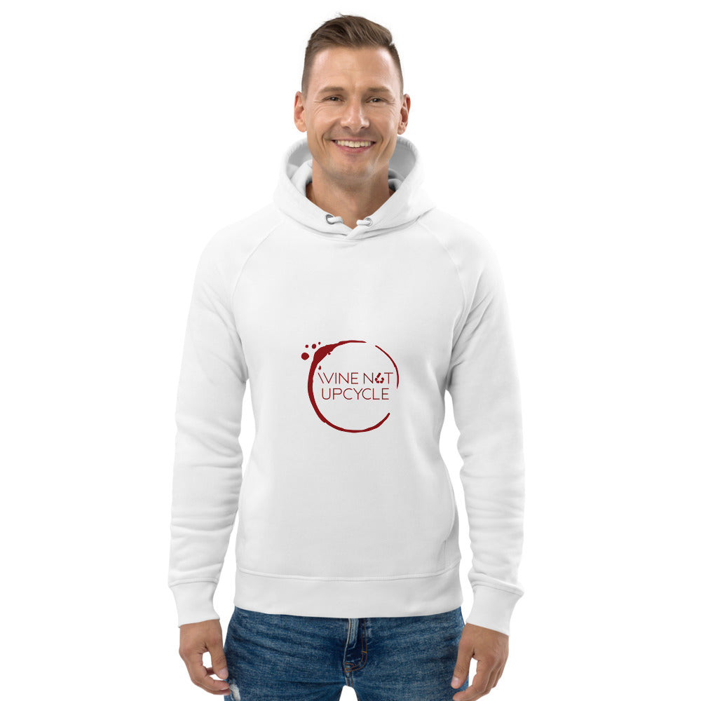 White Organic Cotton Unisex Pullover Hoodie - Wine Not Upcycle