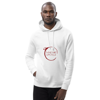 White Organic Cotton Unisex Pullover Hoodie - Wine Not Upcycle