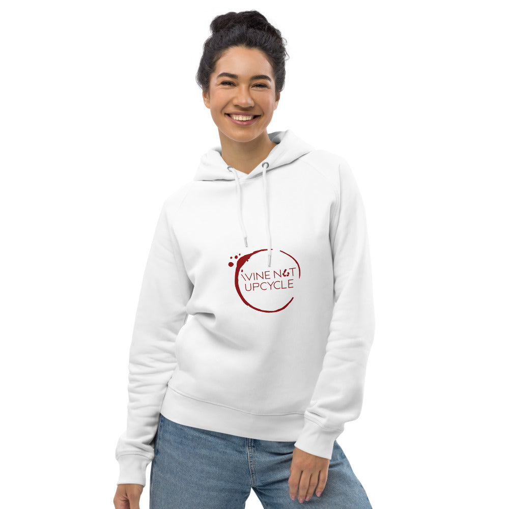 White Organic Cotton Unisex Pullover Hoodie - Wine Not Upcycle